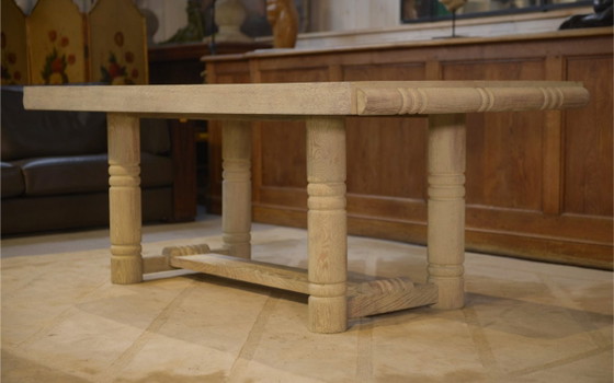 Mesa Art Déco de roble blanqueado al estilo de Jean-Charles Moreux, década de 1940. – Mesas de comedor, Wood (photo 8 of 14)