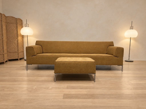 NEWLY UPHOLSTERED Design on Stock Bloq 4-Seater Ochre Yellow