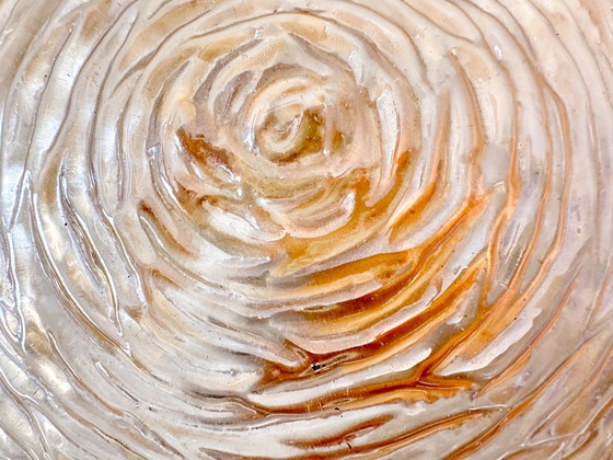 Image 1 of Vintage pair of amber glass wall lamps