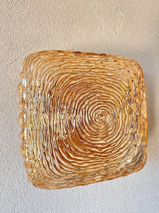 Image 1 of Vintage amber glas muurlampen