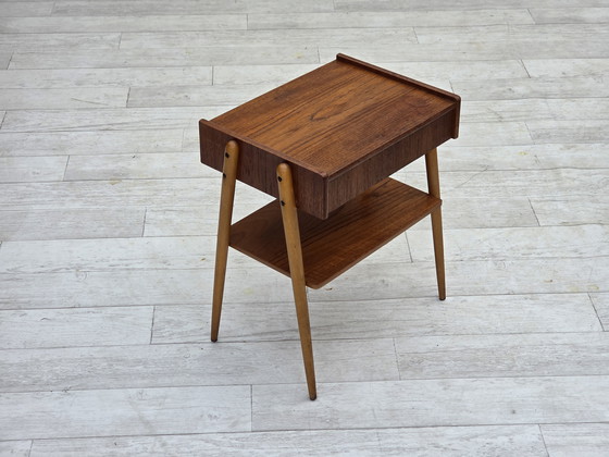 Image 1 of 1970s, Swedish side table by AB Carlstrom with drawer, teak wood.