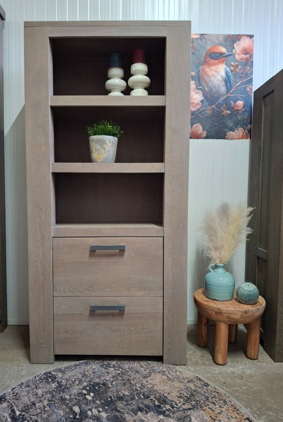 Image 1 of Robuuste eikenhouten boekenkast/opbergkast, nieuw