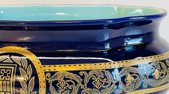 Image 1 of Fioriera in ceramica blu di Sarreguemines