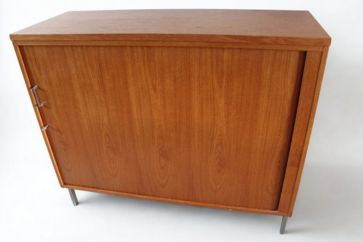 Vintage Eeka tambourkast – teak roldeur