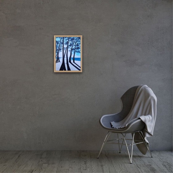 Image 1 of Inchiostro indaco su carta bianca, 40x30cm