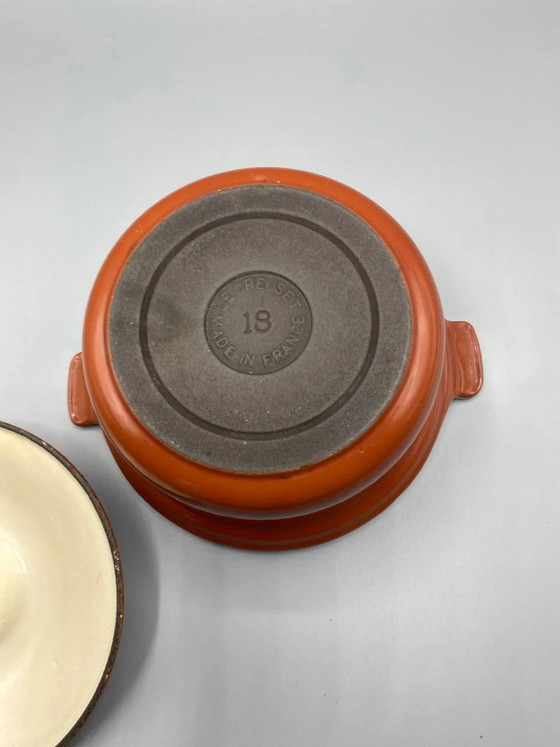 Le Creuset 18 cm Enameled Cast Iron Dutch Oven, Volcanic Brown-Orange, Made in France – Crockery, Retro (photo 4 of 5)