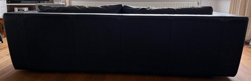 Topform 'Forma' black leather 3-seater maxi sofa from 2004