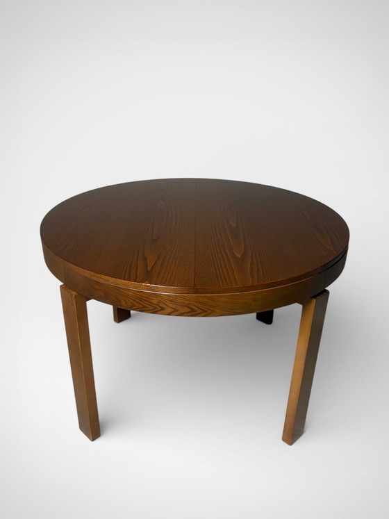 Image 1 of Vintage extendable brutalist round table from the 60s/70s