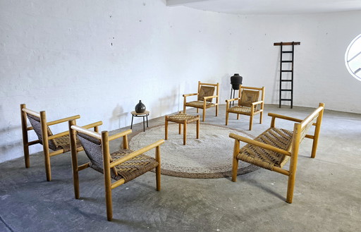 Boho Vintage Mid Century Sofa Set Stoelenset Zitgroep Jaren 60 70 Suite Banken