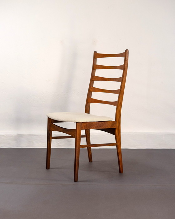 Image 1 of 6x Danish Dining Chairs made of Solid Teak and Beige Upholstery