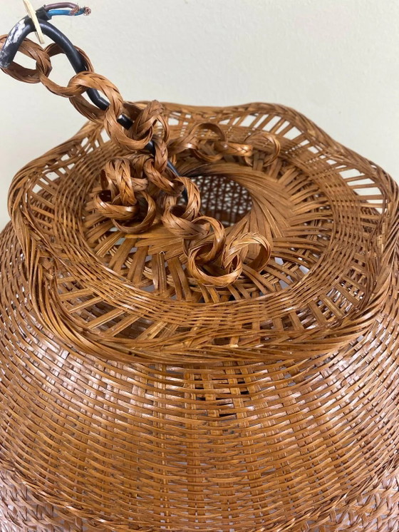 Sospensione vintage in canna – Lampade a sospensione, Wicker, Rattan, Bohemian (photo 4 of 17)