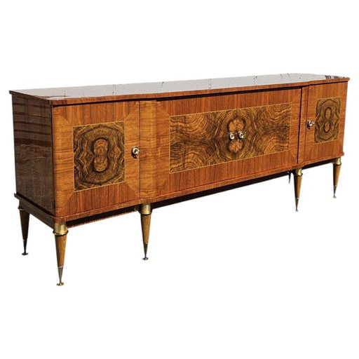 Buffet français moderne du milieu du XXe siècle - Buffet luxueux en loupe de bois - Années 60