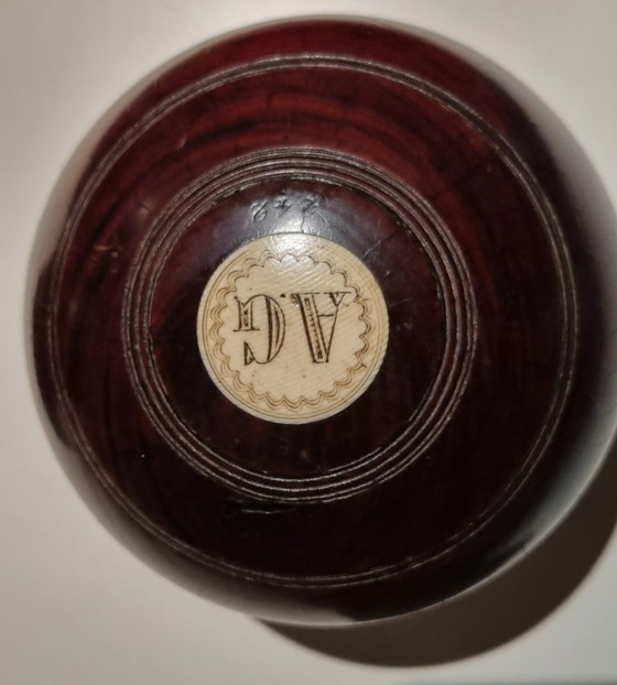 Thomas Taylor Glasgow wooden bowls, set of two, Decorative Objects, Other, Brown, Vintage (photo 3 of 7)