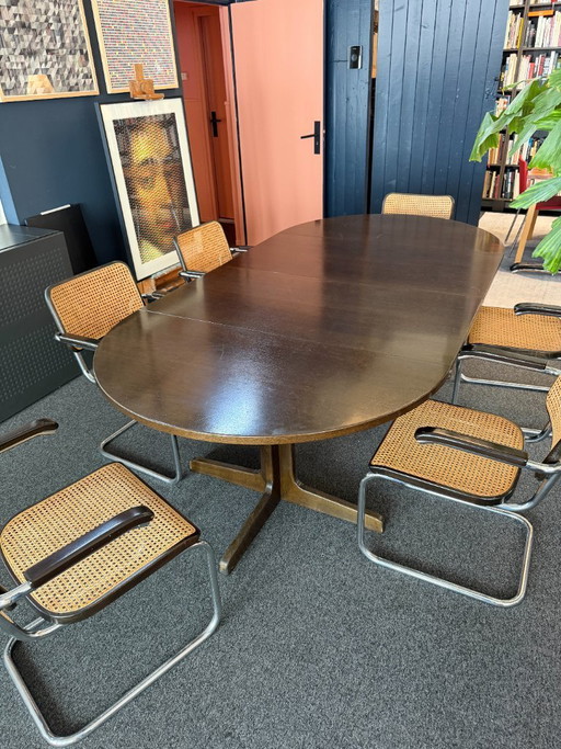 Vintage Thonet Extendable Round Dining Table - Danish Design - Solid Wood