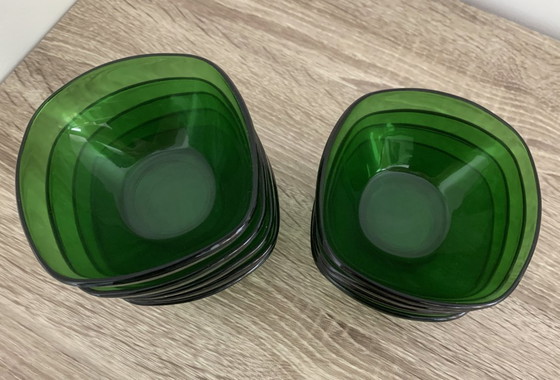 Image 1 of 9 coupelles en verre Vereco, design Mid-Century Modern