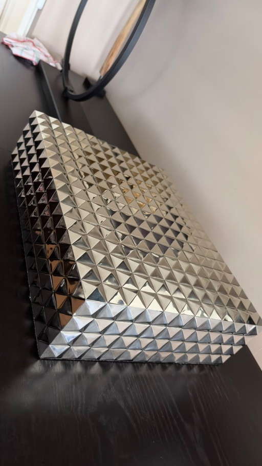 Eichholtz Luxe box Vivienne maat Large Zilver, 40x30x10 cm