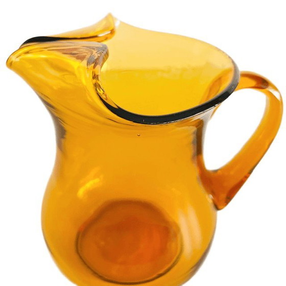 Vintage Hand-Blown Glass Water Jug Amber Glass 1960s – Glass & Decanter (photo 6 of 16)