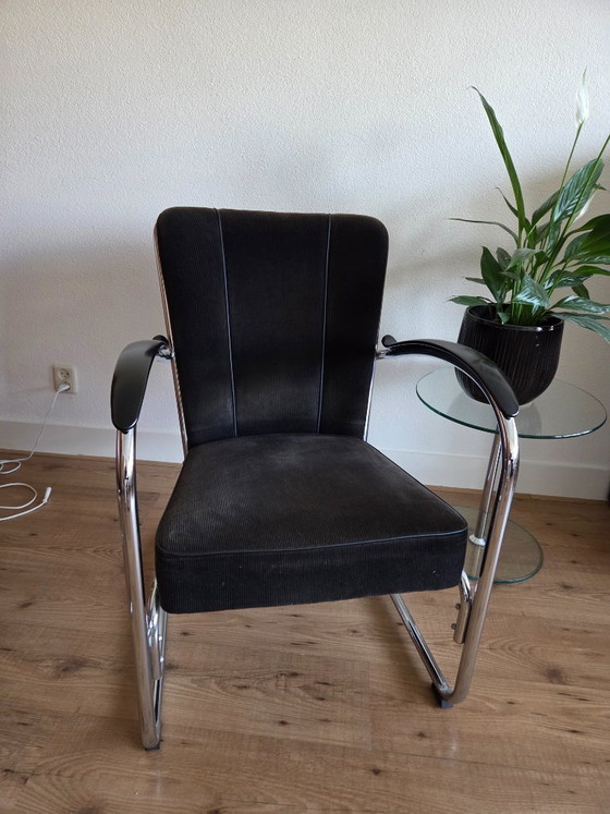 Image 1 of Magnifique fauteuil Gispen 412 avec pouf Gispen 412