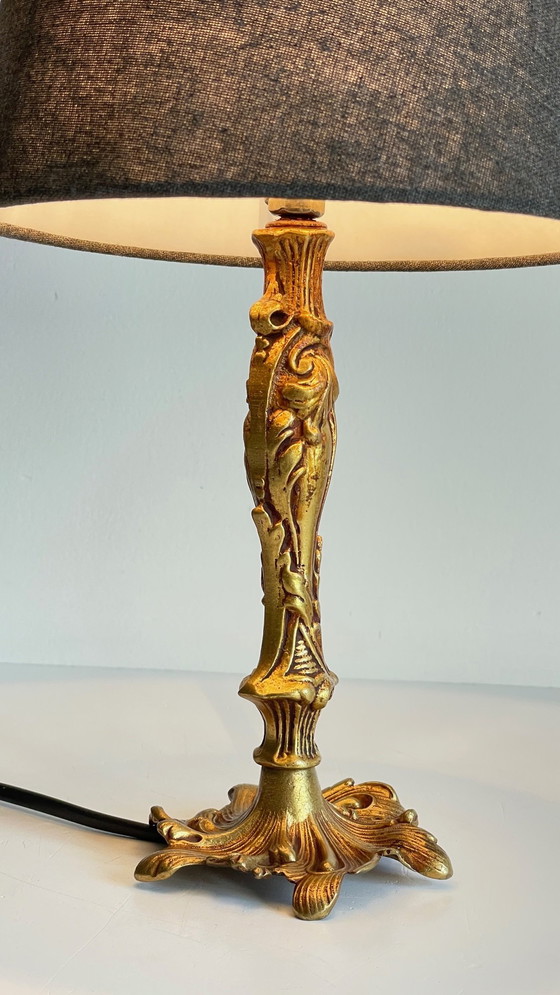 Image 1 of Vintage Bronze Lampe Mit Gold Patina