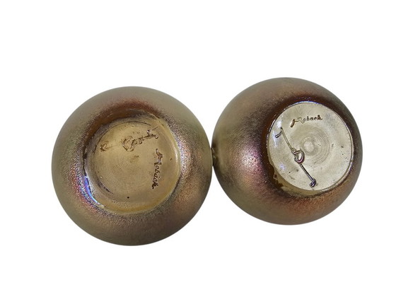 Image 1 of Mobach - design Joke Stroes - gold luster glaze - Holland - 1980s
