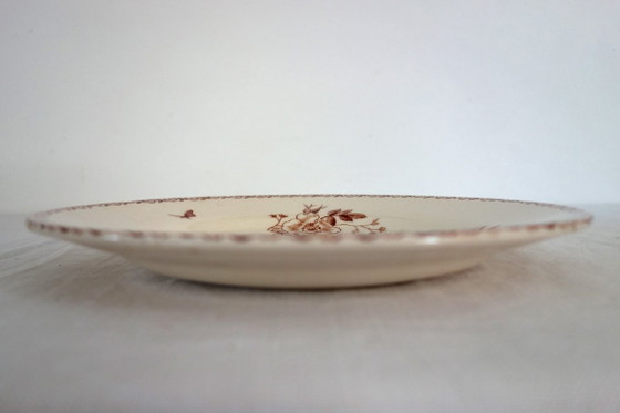 Image 1 of 11 assiettes plates Terre De Fer Gien modèle Mai vers 1900
