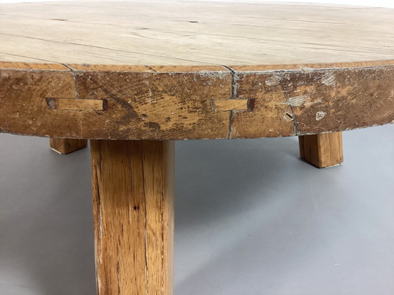 Image 1 of Vintage Brutalistisch Eiken salonbord Eik