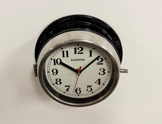 Image 1 of Vintage Black Kappa Maritime Wall Clock, 1980s