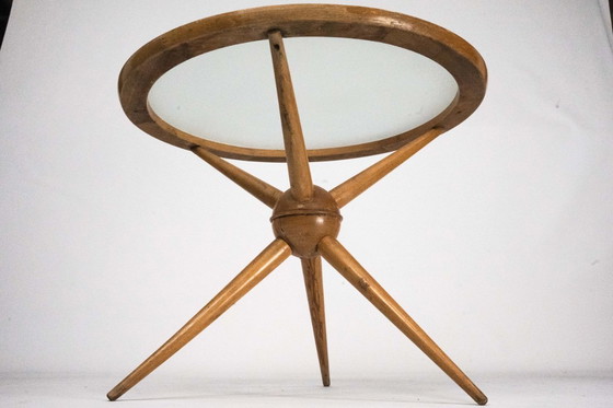 Image 1 of Table basse ronde de style Mid-Century par Cesare Lacca, Italie, années 1950.