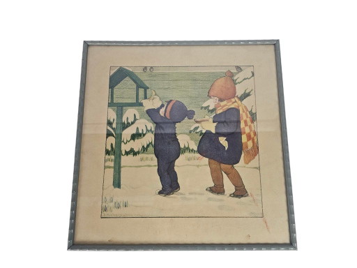 Lithographie - Berhardina Midderigh-Bokhorst - encadrée - deuxième quart du XXe siècle