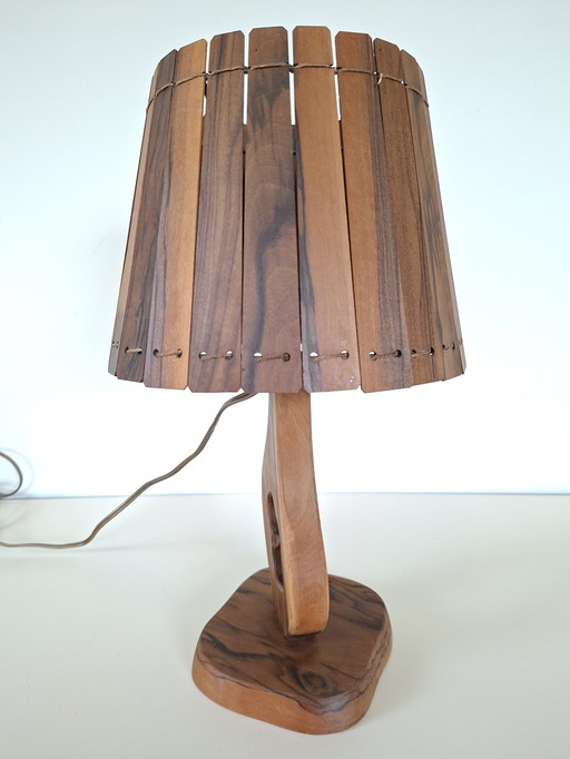 1960 French olive wood lamp