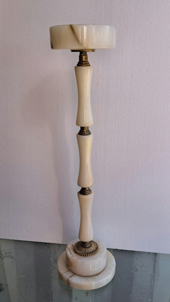 Cendrier sur pied vintage Onyx & Laiton années 60/70 – Mid Century – 56,5 cm – Objets déco, Stone, Brass (photo 10 of 10)