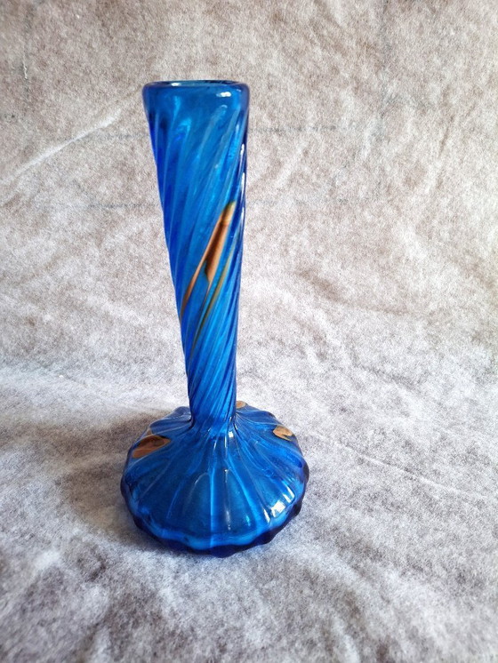Image 1 of Berluze glass paste vase by Mic and Bob Le Bleis, 1970s, Maure-vieil glassworks