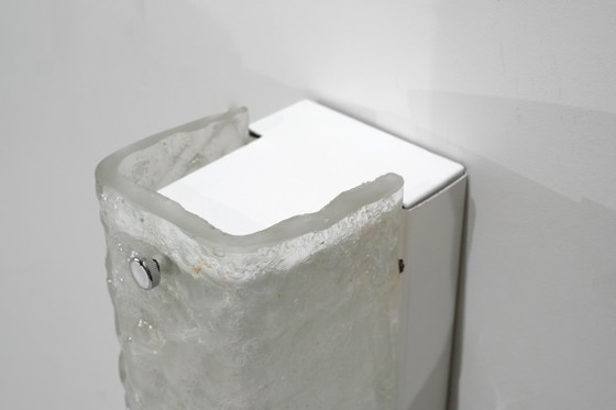 Aplique rectangular de cristal texturizado, Vidrio, Metal, Transparente, 1970 (foto 11 de 15)