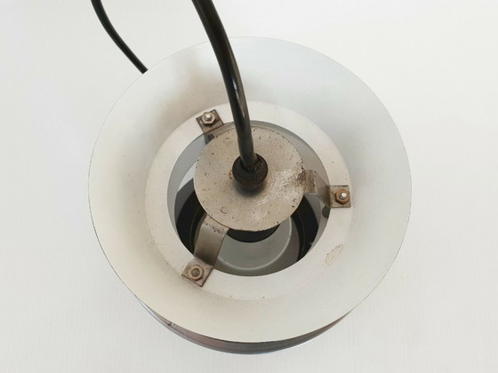 Image 1 of Lampada a sospensione vintage scandinava-danese degli anni '60 in acciaio laccato nero.