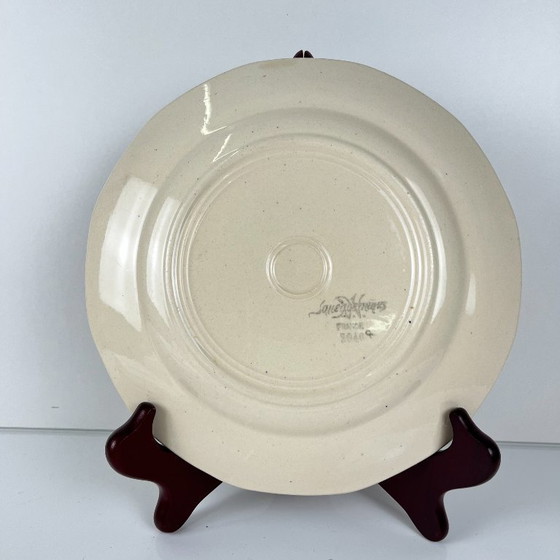 Image 1 of Set de 4 assiettes plates Sarreguemines motif fleur, première moitié du XXe siècle