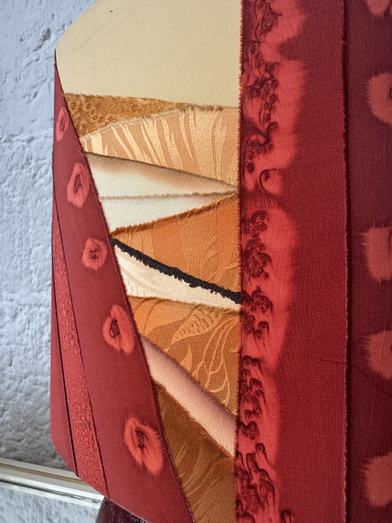 Image 1 of Handgemaakte lamp van keramiek en zijde uit de jaren 90