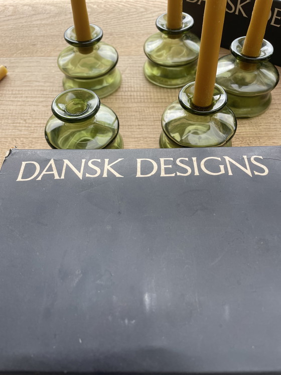 Image 1 of Set of 5 Dansk Design "Inkwell" candlesticks from the 1960s