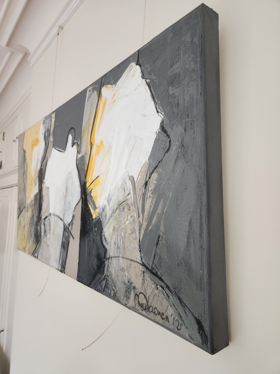 Image 1 of A beautiful, large abstract artwork by the artist Mia Vaenen, dated 2012.