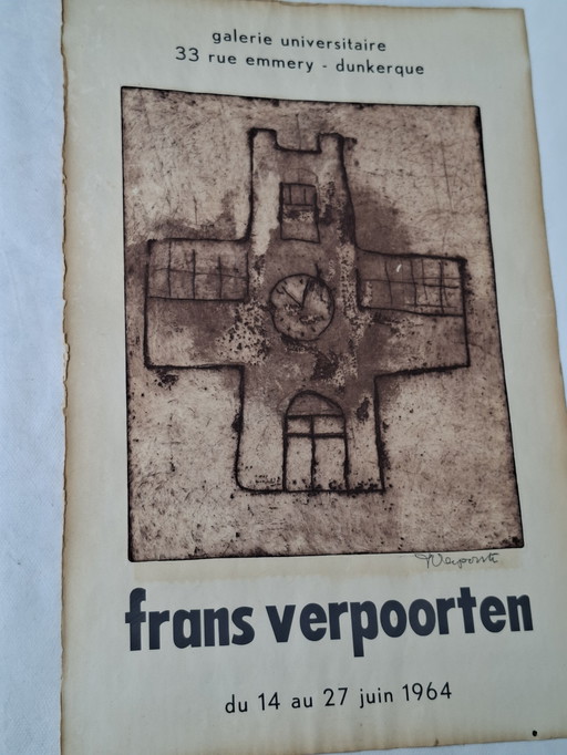 Affiche tentoonstelling orgineel grafiek frans verpoorten