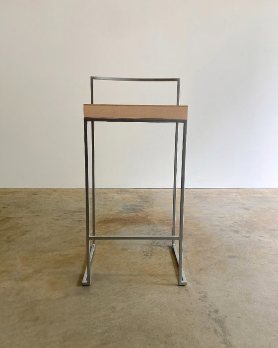 8x Lapalma Cubo Barstool by Enzo Berti – Wood, rvs (photo 4 of 15)