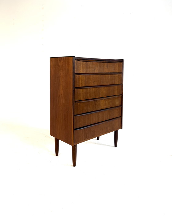 Image 1 of Vintage XL Danish teak chest of drawers '60