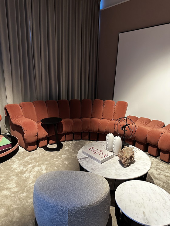 Image 1 of De Sede DS600 snake sofa 22 elements custom fabric blush