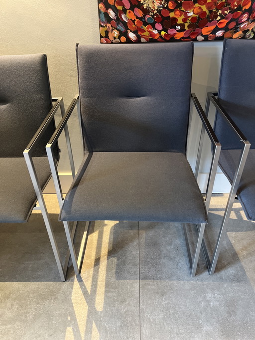 Sei sedie da pranzo con struttura Arco grigio/blu in buone condizioni