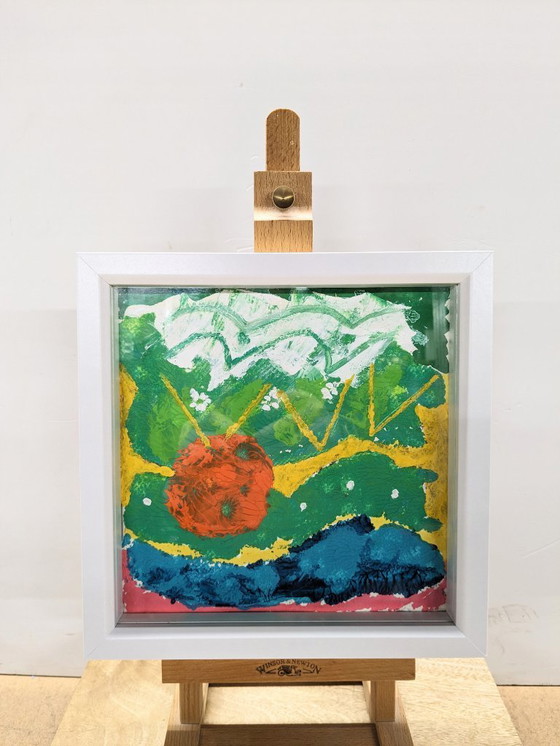 Image 1 of ABSTRAIT SOLEIL PAYSAGE MARIN PEINTURE NIGEL WATERS ORIGINAL SIGNÉ ENCADRÉ ŒUVRE D'ART ART