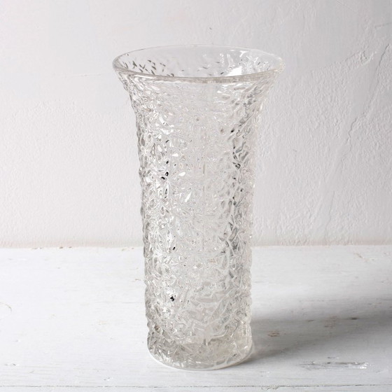 Image 1 of Mid-Century Pressed Glass Vase by Václav Hanuš / Libochovice / Czech Republic / 1970