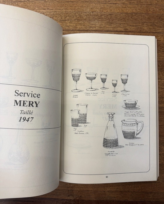 Image 1 of Val Saint Lambert – Sechsteiliges Set Kristall-Weingläser „Service Mery“ – Art Deco – 1940er Jahre