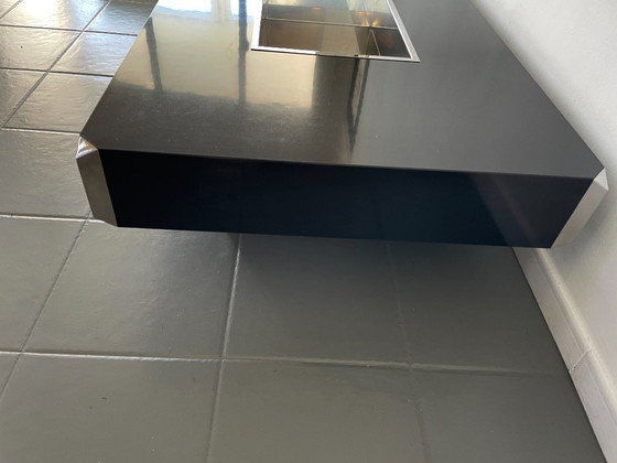 Image 1 of Tavolino Alveo laccato nero, disegnato da Willy Rizzo per Sabot, anni '70.