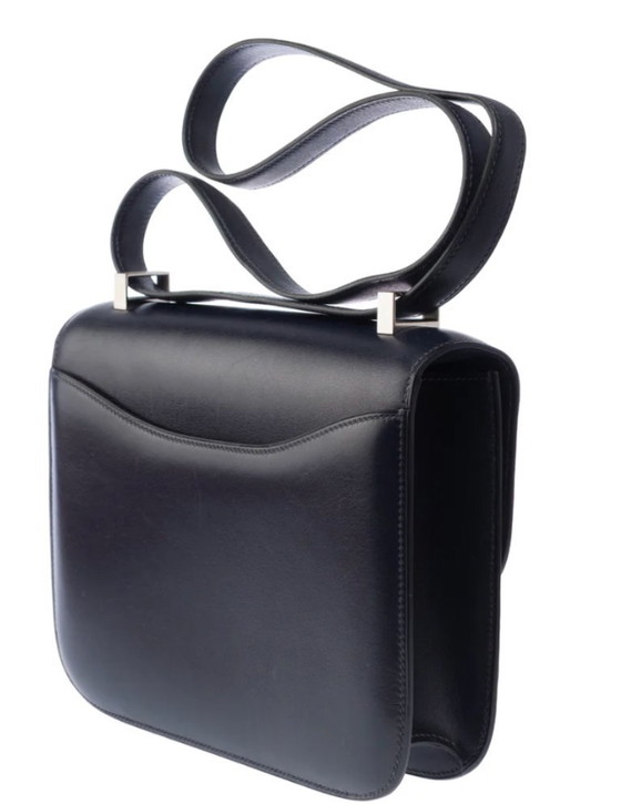 Image 1 of Sac HERMES Constance en Cuir Bleu Marine - 103443