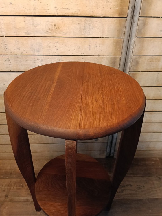 Porta piante / Tavolino d'appoggio Art Déco in rovere stile Scuola di Amsterdam – Legno (photo 5 of 7)