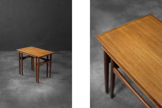 Image 1 of Vintage Mid-Century Danish Modern Teak Nesting Tables, 1960s, Set of 2